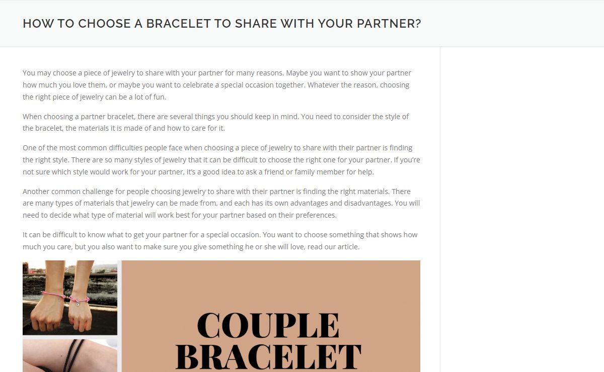 How to choose a bracelet to share with your partner? - The Mulberry Tree