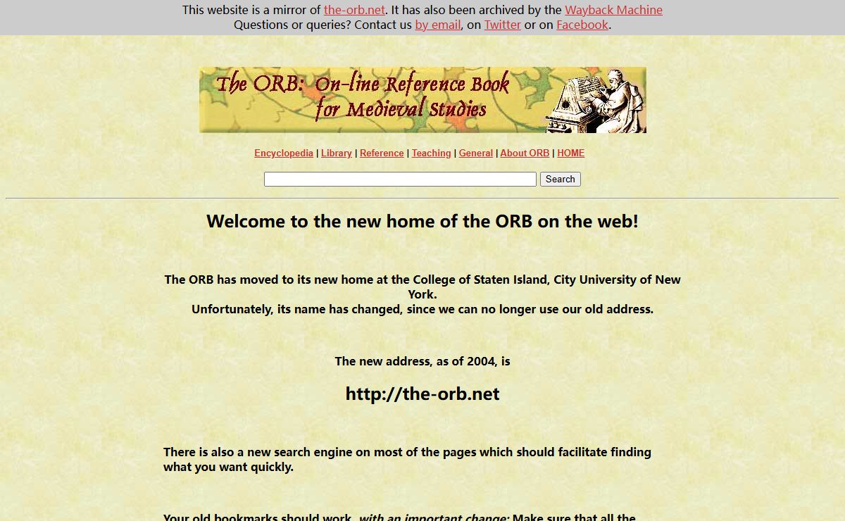 ORB: The Online Reference Book for Medieval Studies