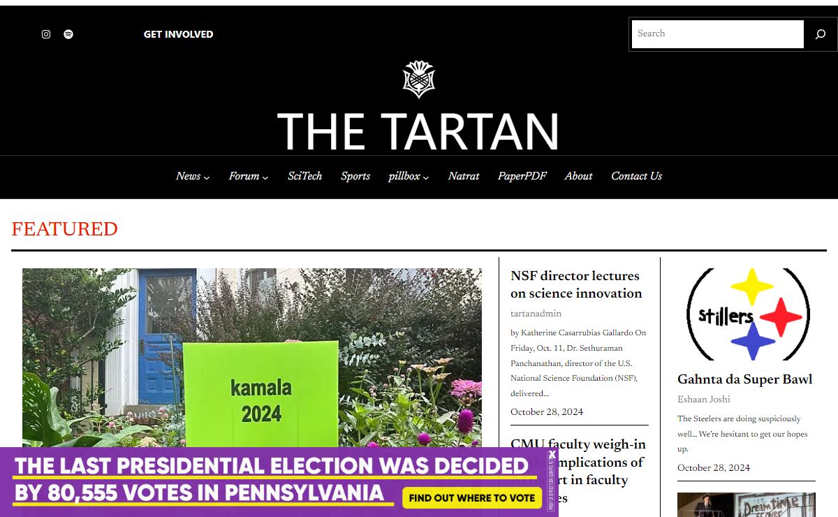 The Tartan – Carnegie Mellon's Student Newspaper Since 1906.