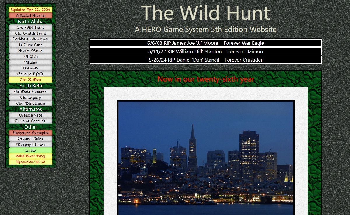 The Wild Hunt: A Champions/Hero System RPG Site