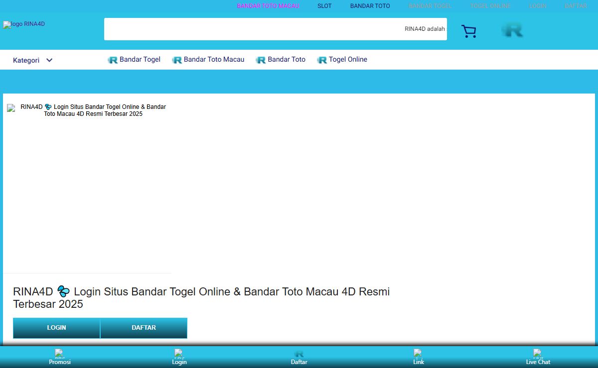 RINA4D 💦 Login Situs Bandar Togel Online & Bandar Toto Macau 4D Resmi Terbesar 2025