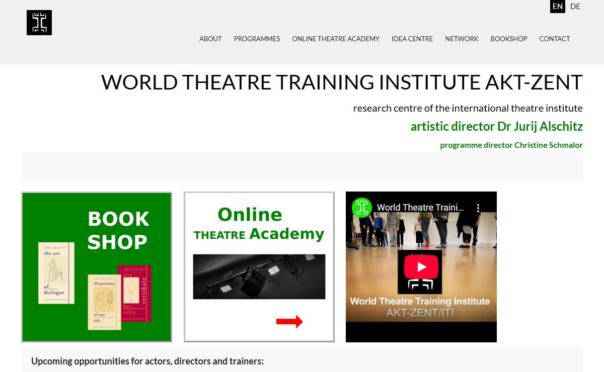 World Theatre Training Institute AKT-ZENT - World Theatre Training Institute AKT-ZENT/ITI