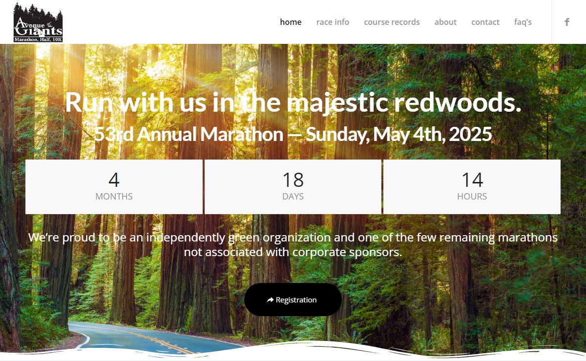 Avenue of the Giants – Marathon, Half Marathon & 10K Run