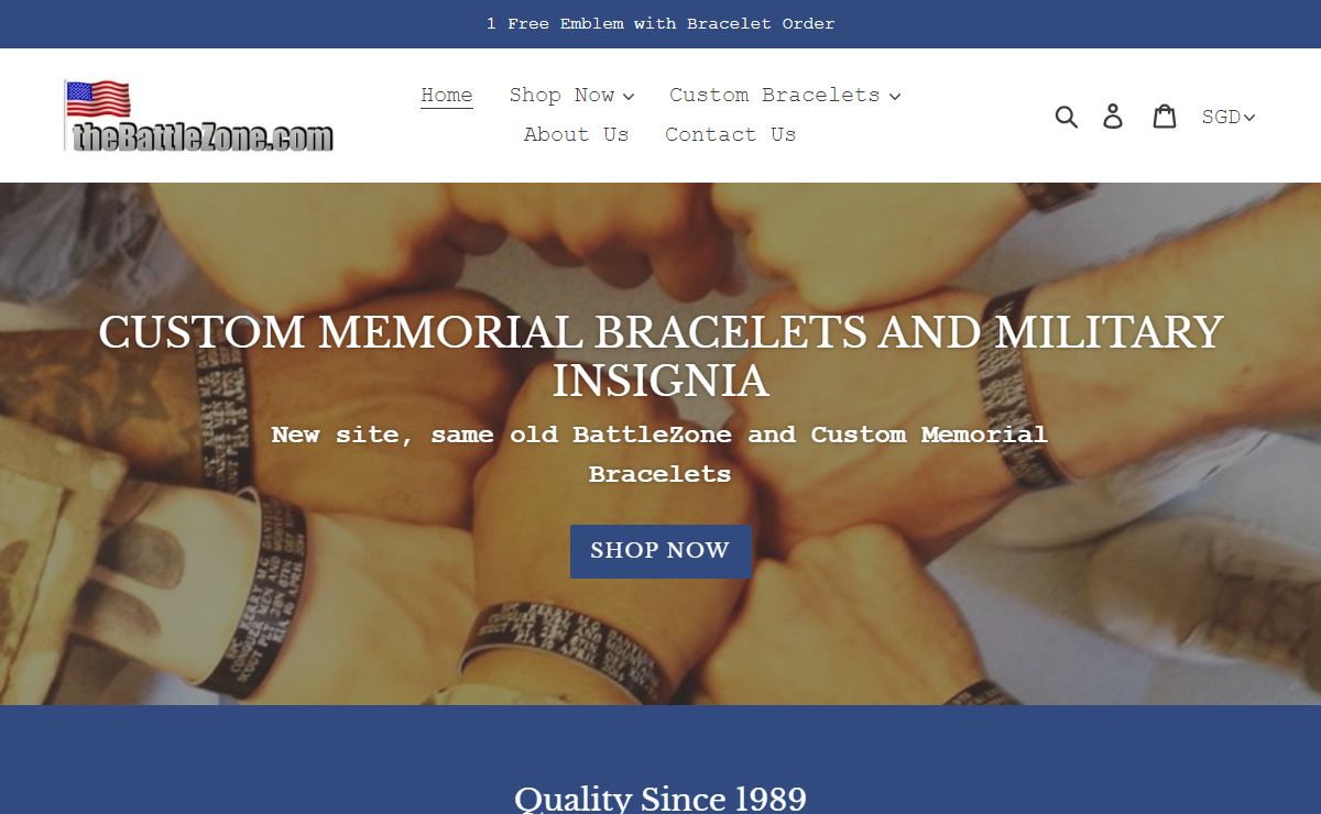 The Battle Zone and Custom Memorial Bracelets