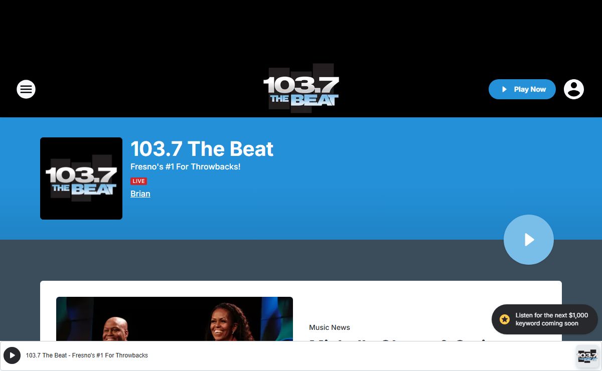 103.7 The Beat - Fresno's #1 For Throwbacks!