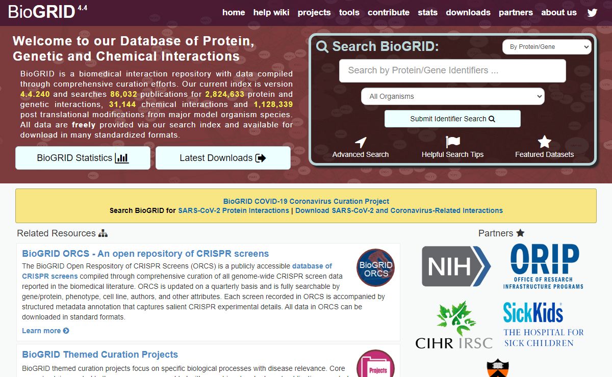BioGRID | Database of Protein, Chemical, and Genetic Interactions
