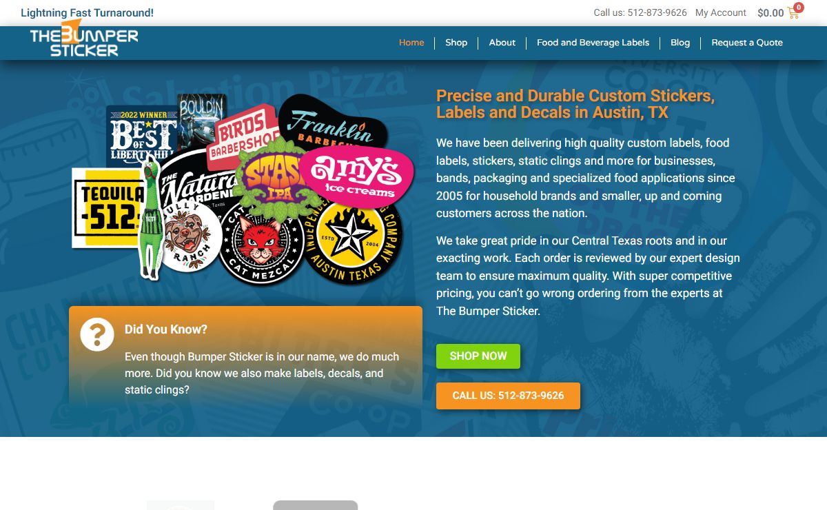 Custom Stickers & Labels in Austin, TX - The Bumper Sticker