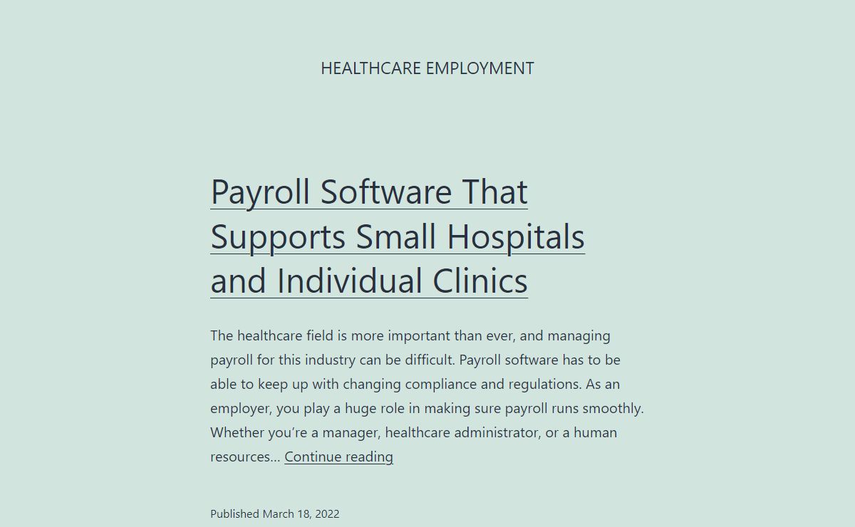 Healthcare Employment