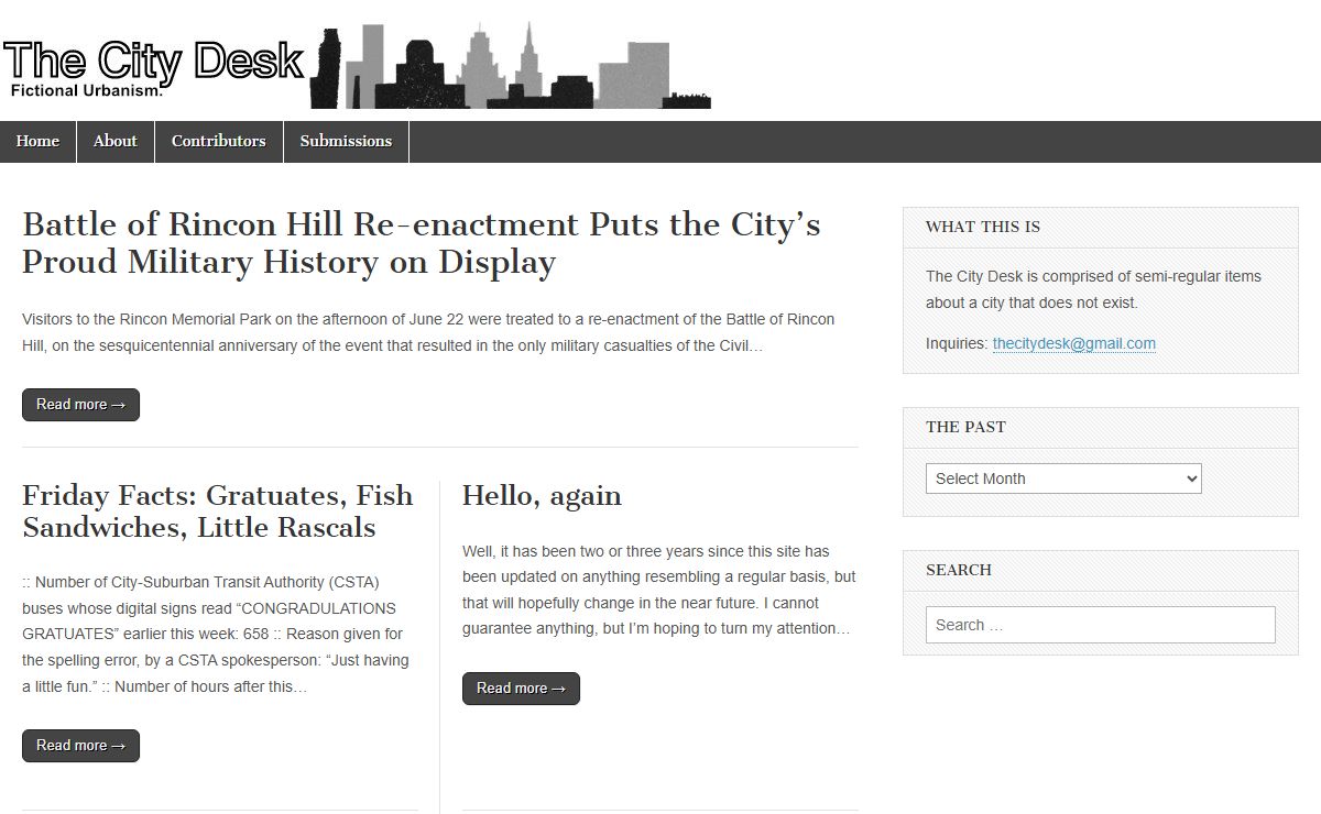 The City Desk – Fictional urbanism.