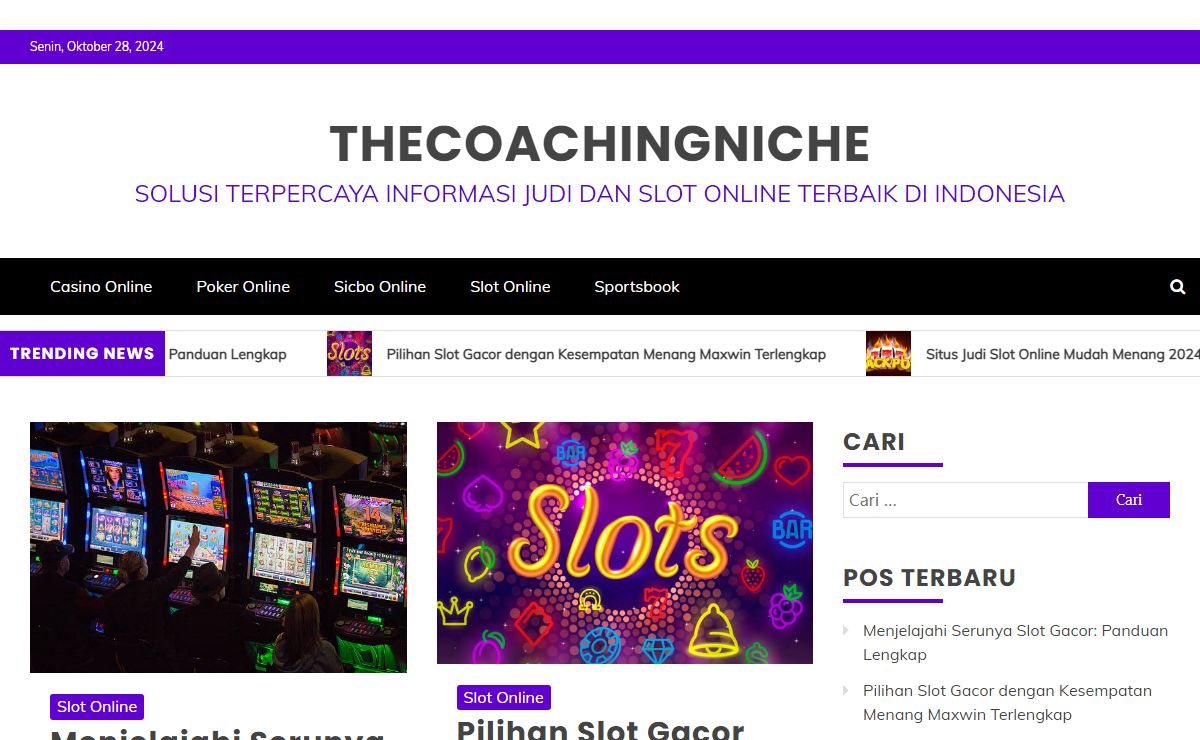Thecoachingniche - Solusi Terpercaya Informasi Judi dan Slot Online Terbaik di Indonesia