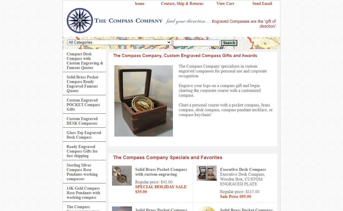 The Compass Company Store: Custom Engraved Compass Gifts