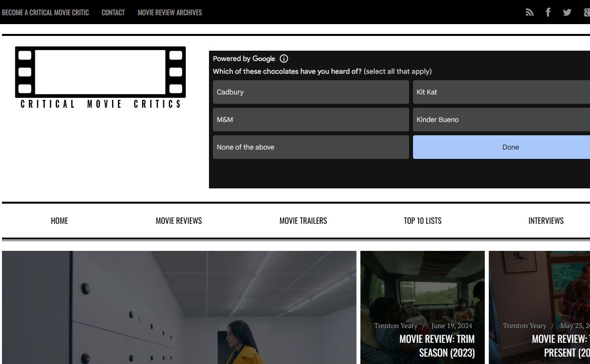 The Critical Movie Critics | Movie reviews, movie trailers & movie top-10s.