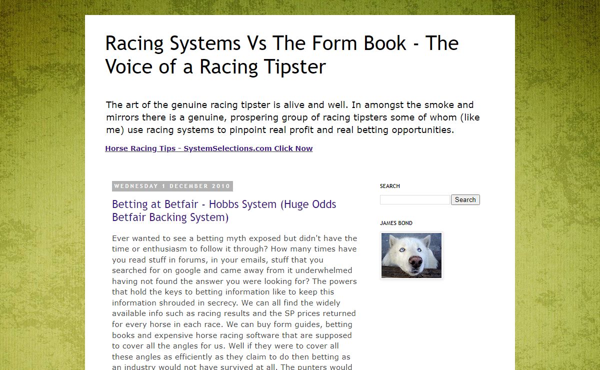 Racing Systems Vs The Form Book - The Voice of a Racing Tipster
