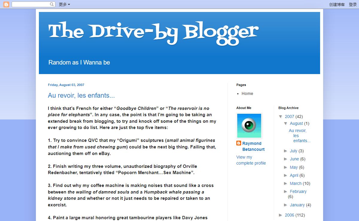 The Drive-by Blogger
