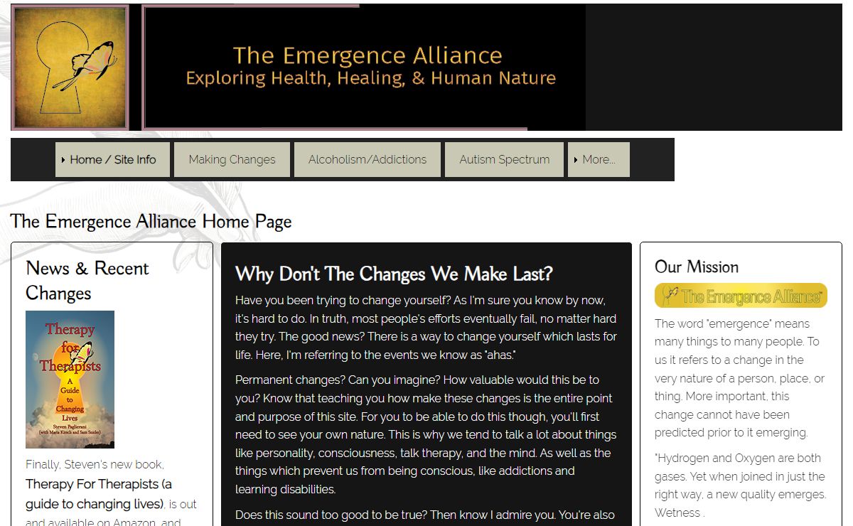 Emergence Alliance Home Page (exploring health, healing, human nature)