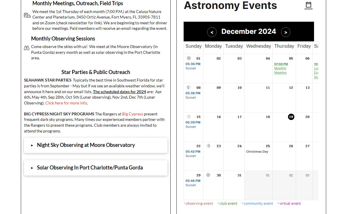 Southwest Florida Astronomical Society | Astronomy & Astrophotography Club based in Ft. Myers, Fl.