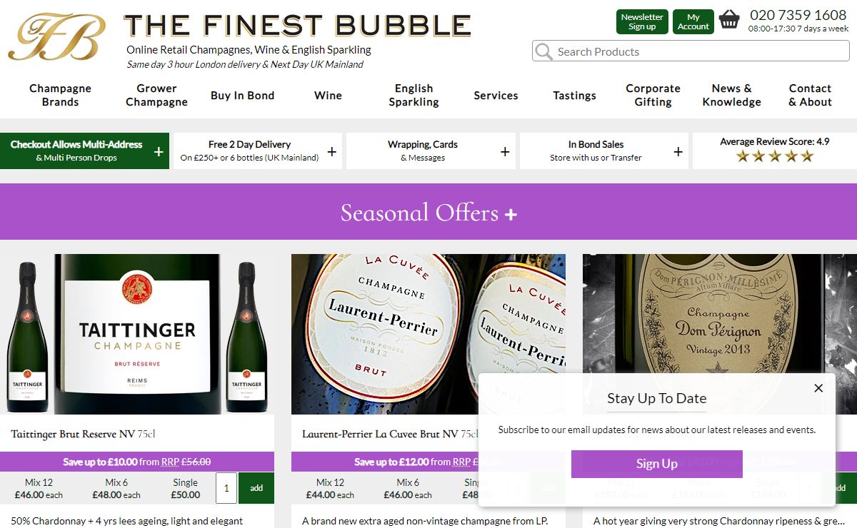 The Finest Bubble - Buy Champagne same day 3 hour delivery