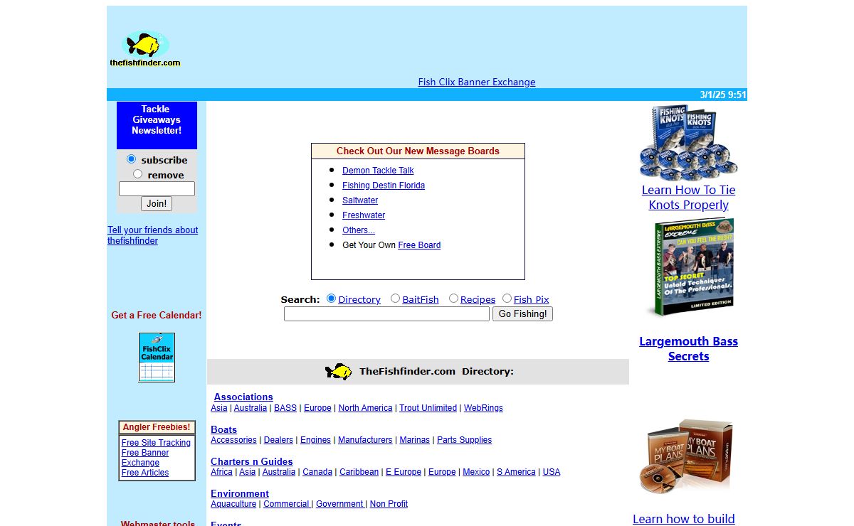 The Fish Finder Fishing Search Engine and Directory