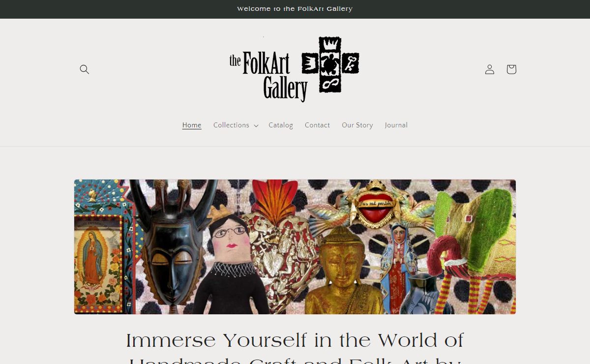 the FolkArt Gallery showcasing folk and tribal arts around the world