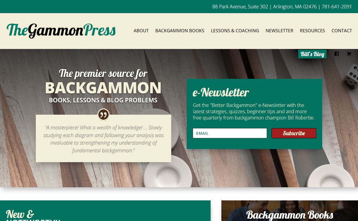 The Gammon Press | Learn to play backgammon! (Better)