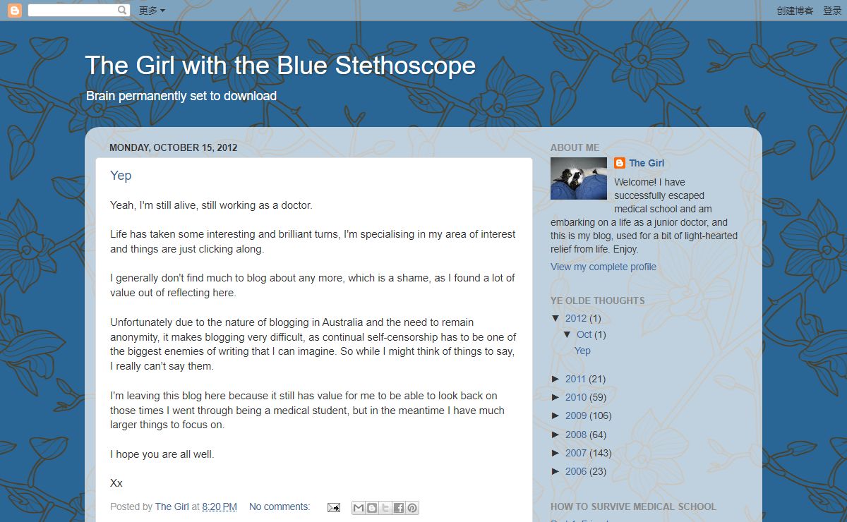 The Girl with the Blue Stethoscope