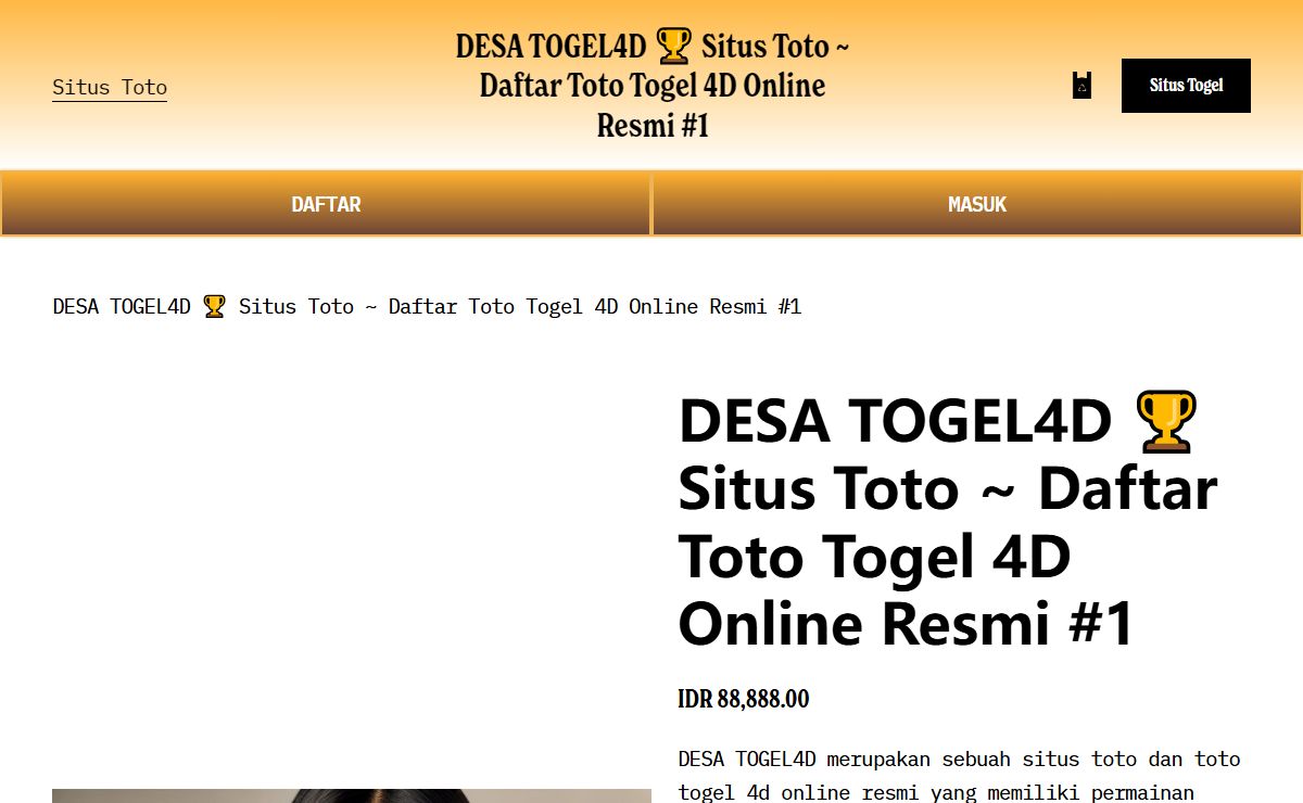 DESA TOGEL4D 🏆️ Situs Toto ~ Daftar Toto Togel 4D Online Resmi #1