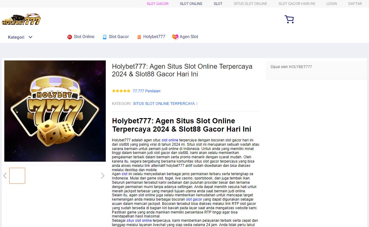 Holybet777: Agen Situs Slot Online Terpercaya 2024 & Slot88 Gacor Hari Ini