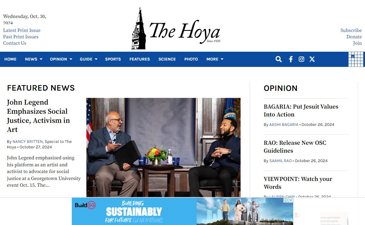 The Hoya – Georgetown University’s Newspaper of Record since 1920