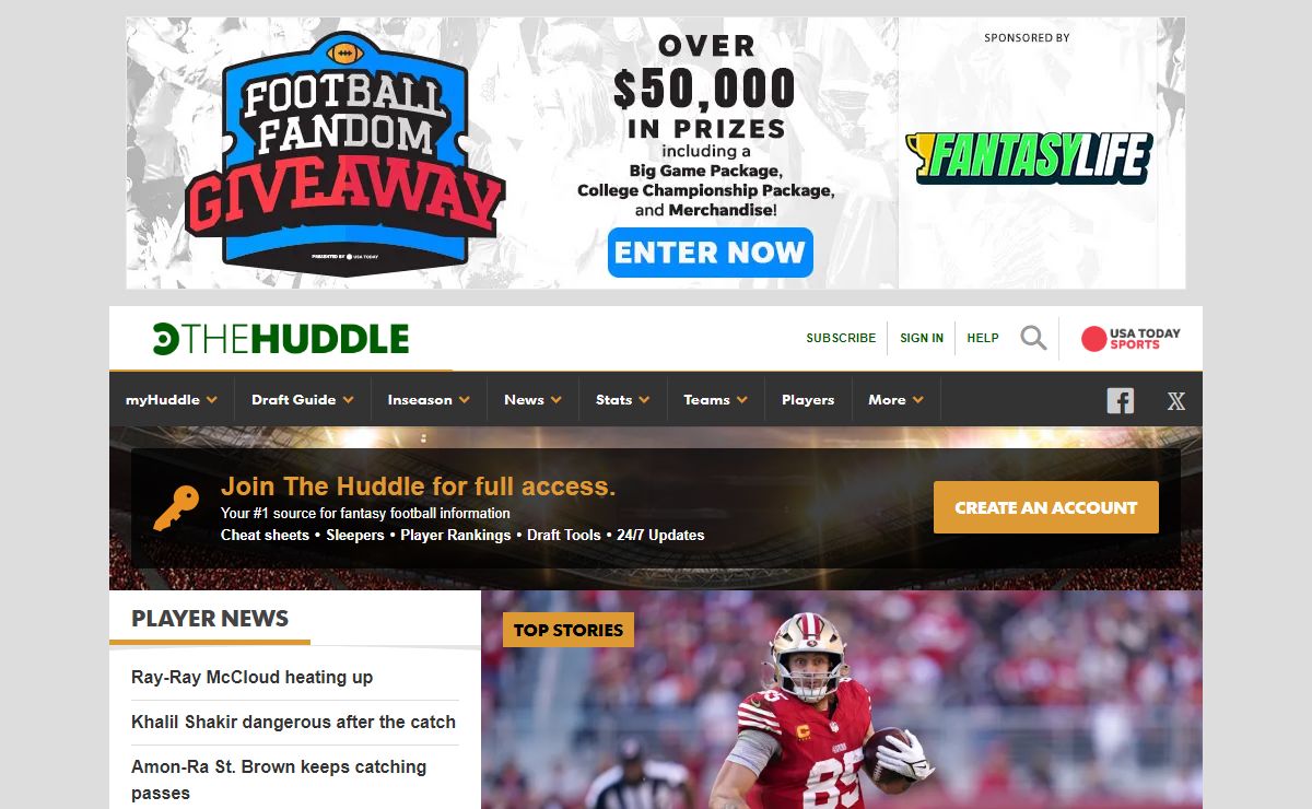 The Huddle | Win your fantasy football league with The Huddle's award-winning fantasy football cheat sheets, rankings, sleepers and insider tools.