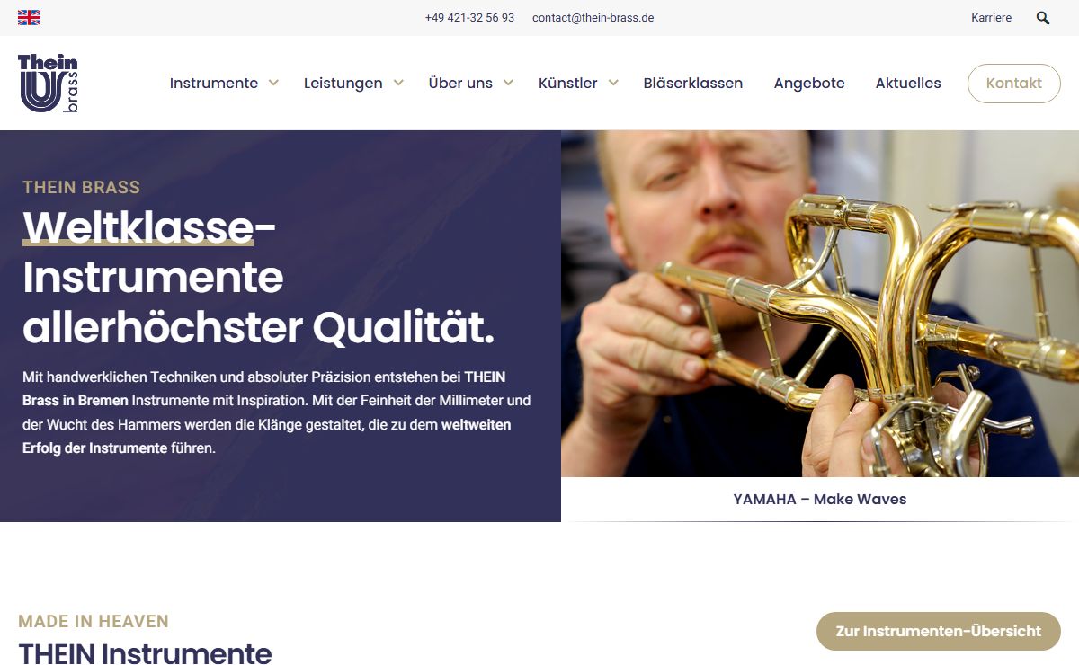 Handgefertigte Instrumente für Weltklasse Musiker | Thein Brass