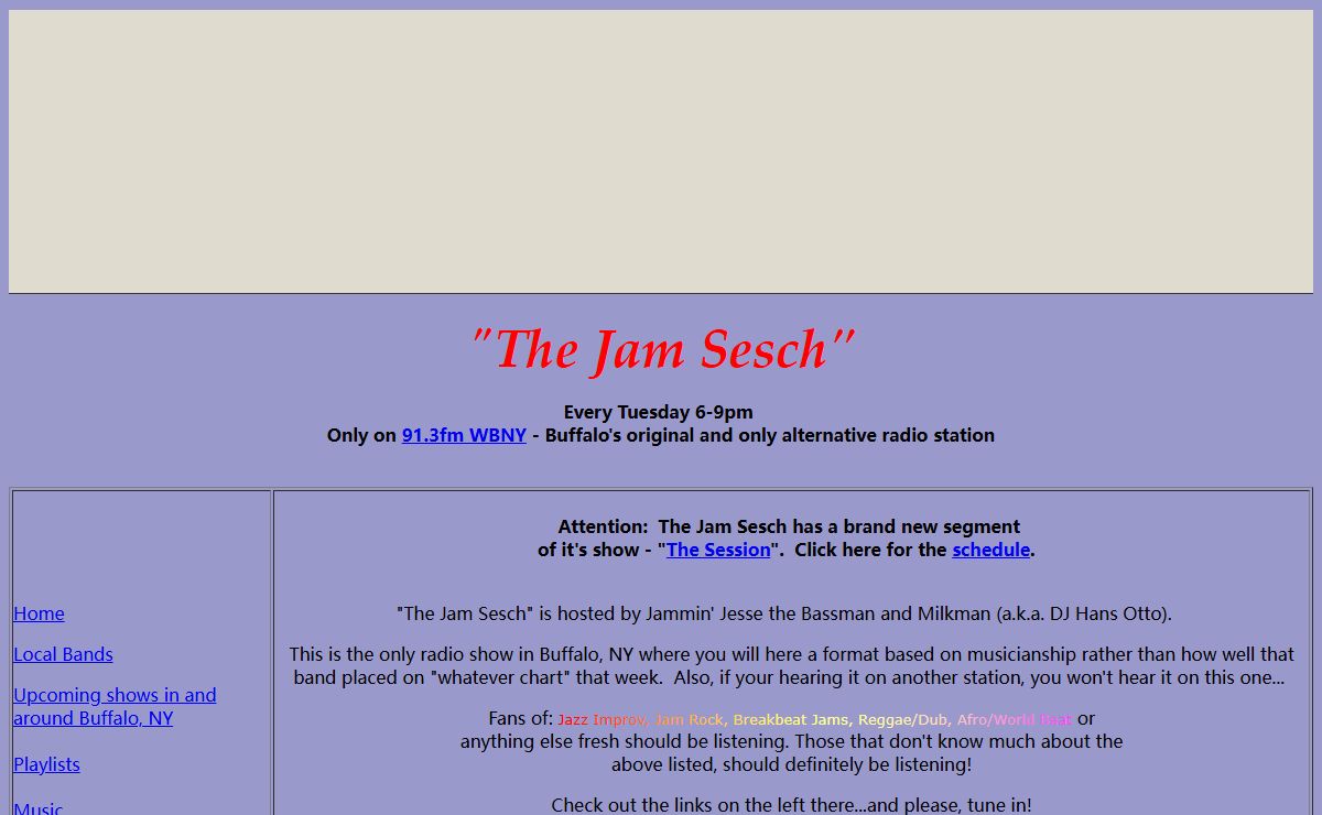 The Jam Sesch on 91.3FM WBNY Buffalo