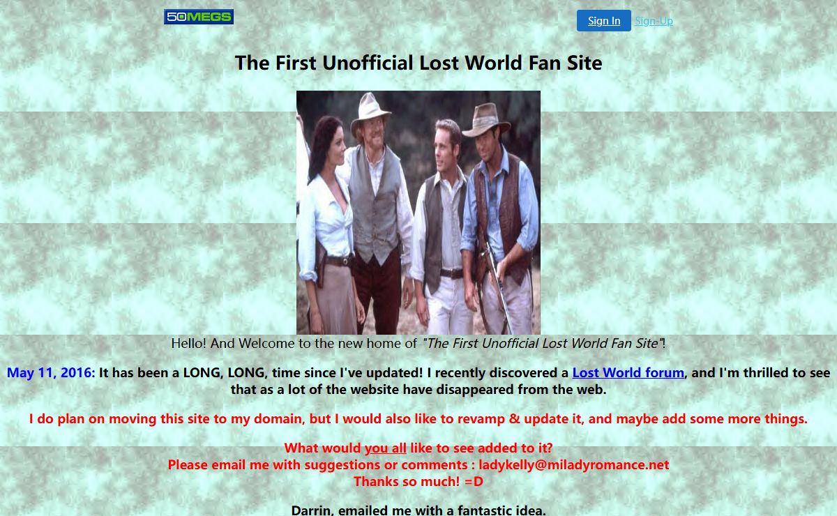 The First Unofficial Lost World Fan Site