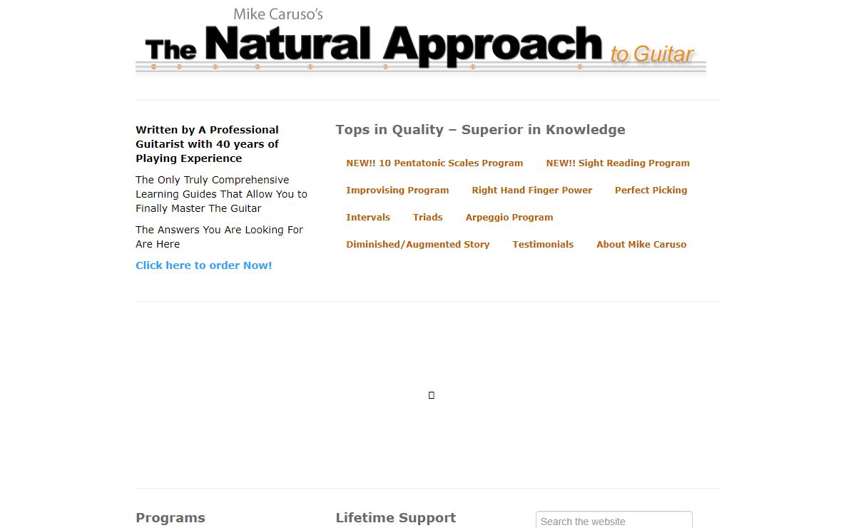 The Natural Approach to Guitar | One-of-a kind programs designed for the dedicated guitarist.