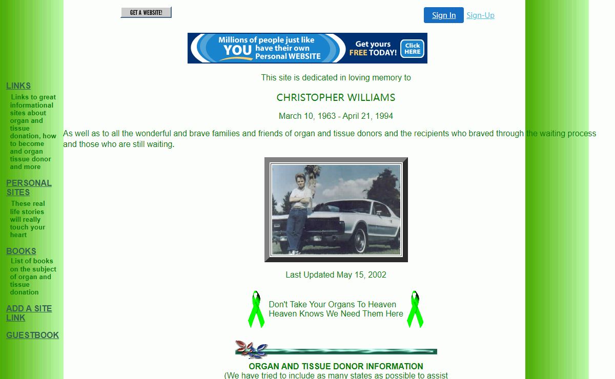 Links to Organ and Tissue Donor Information