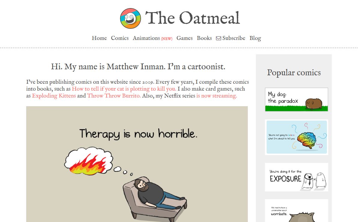 The Oatmeal - Comics by Matthew Inman