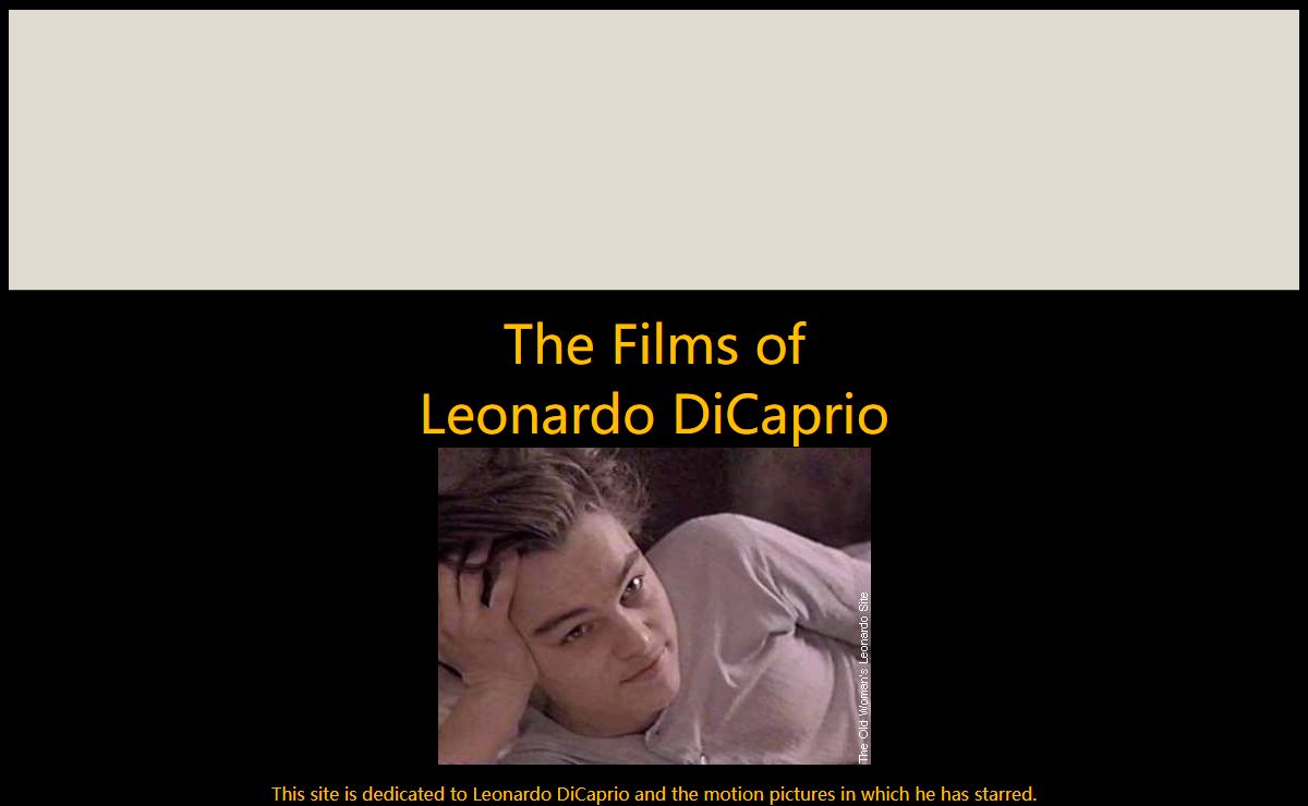 Leonardo DiCaprio - The Old Woman's Leo Site
