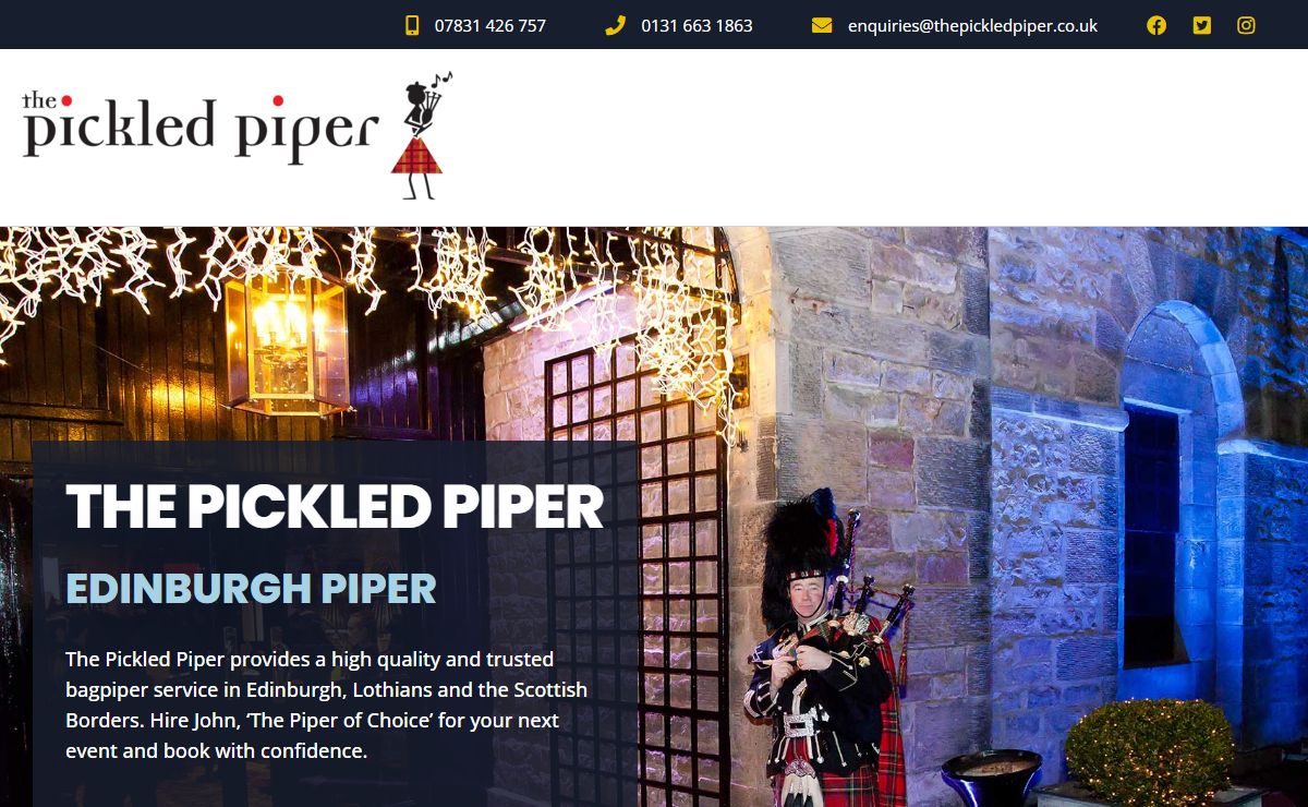 The Pickled Piper Edinburgh | Trusted Bagpiper Edinburgh | Lone Piper
