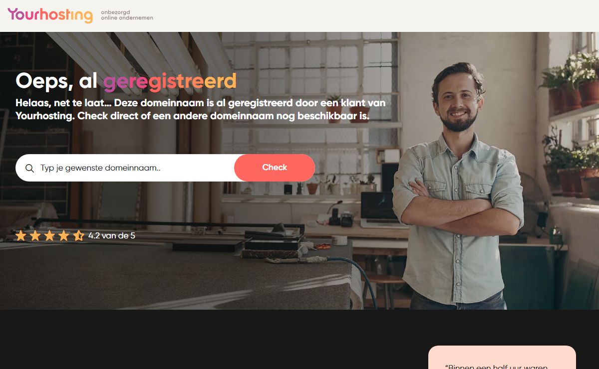 Deze domeinnaam is geregistreerd door een klant van Yourhosting.nl