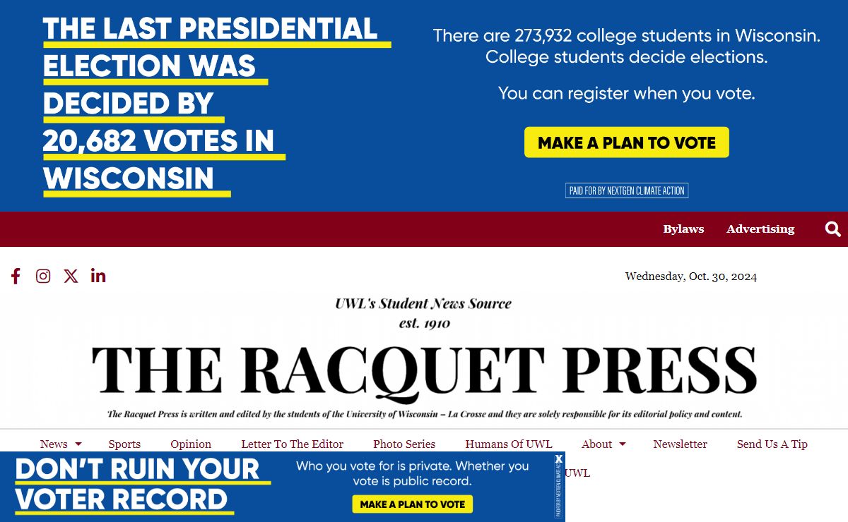 The Racquet Press – The student news source of the University of Wisconsin-La Crosse