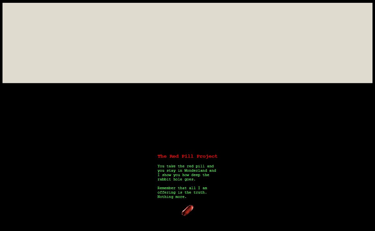 The Red Pill Project - Copyright © 2003 david w. huang
