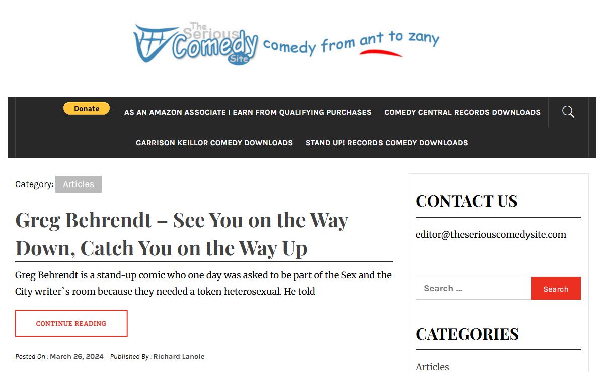 The Serious Comedy Site - a comedy review site