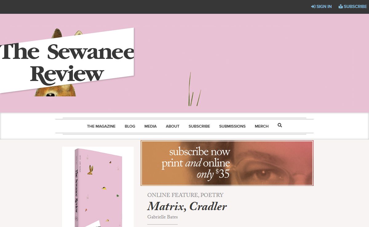 Current Issue | The Sewanee Review