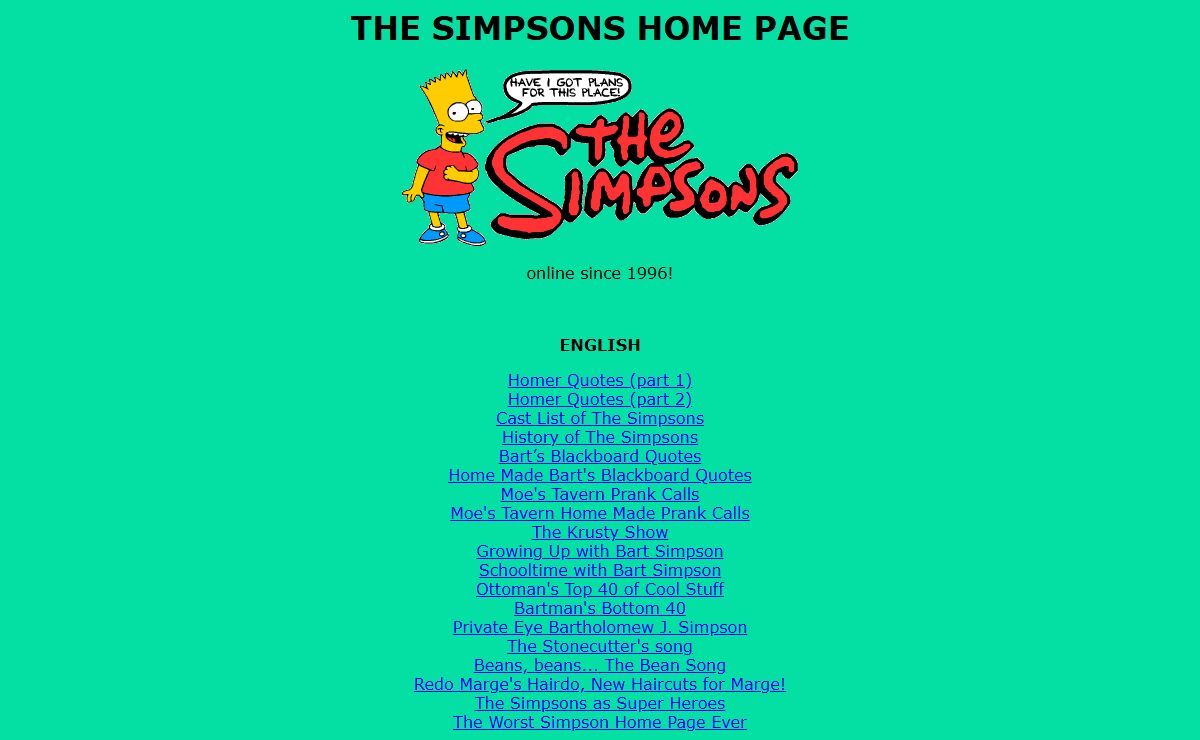 The Simpsons Home Page ::: online since 1996!