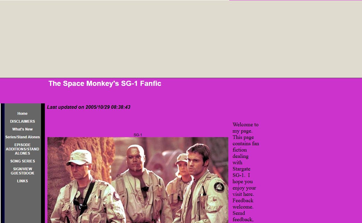 The Space Monkey's SG-1 Fanfic
