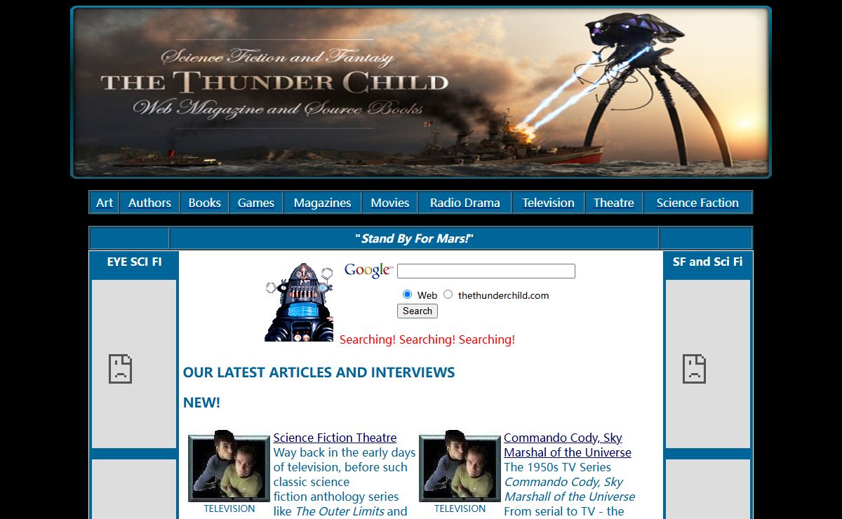 The Thunder Child SF and Fantasy Web Magazine and Sourcebooks
