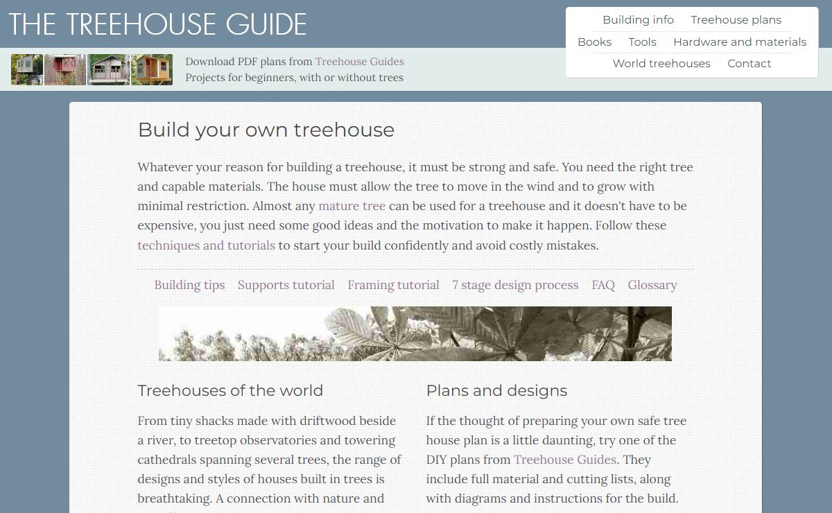 The Treehouse Guide - DIY building, designs and plans reference