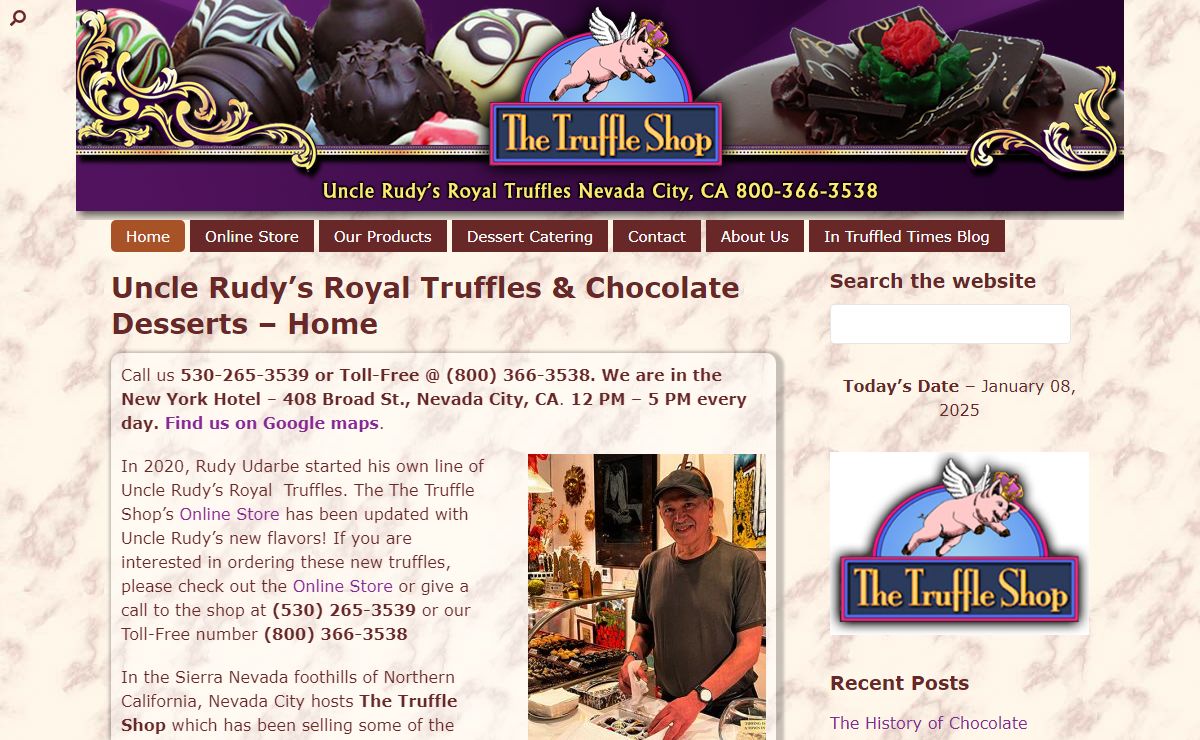Uncle Rudy's Royal Truffles & Chocolate Desserts - Home - The Truffle Shop