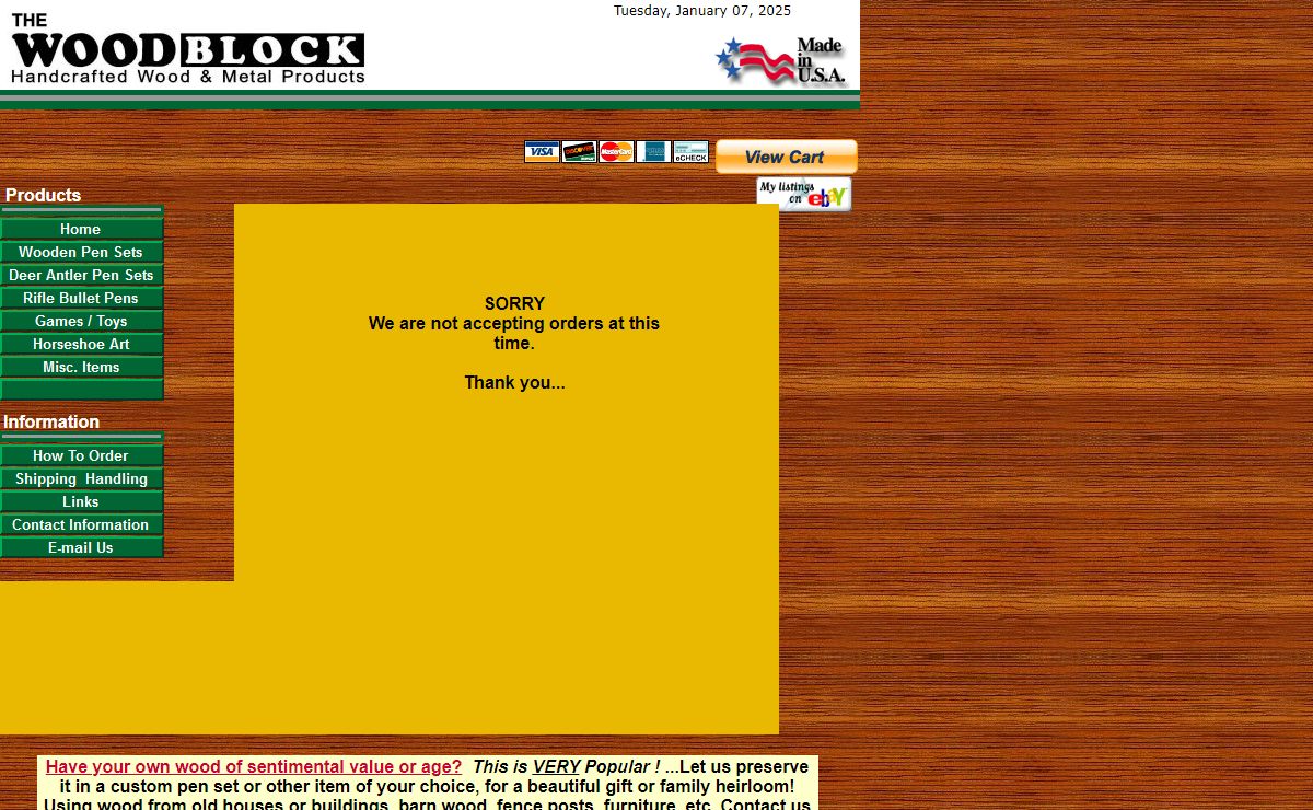 TheWoodBlock.com - Handcrafted  Wood and Metal Products - Wood Crafts, Games, Horseshoe Art or Western Decor and Wood Pen Sets