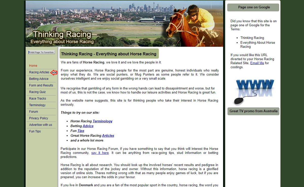 Thinking Racing - Everything about Horse Racing