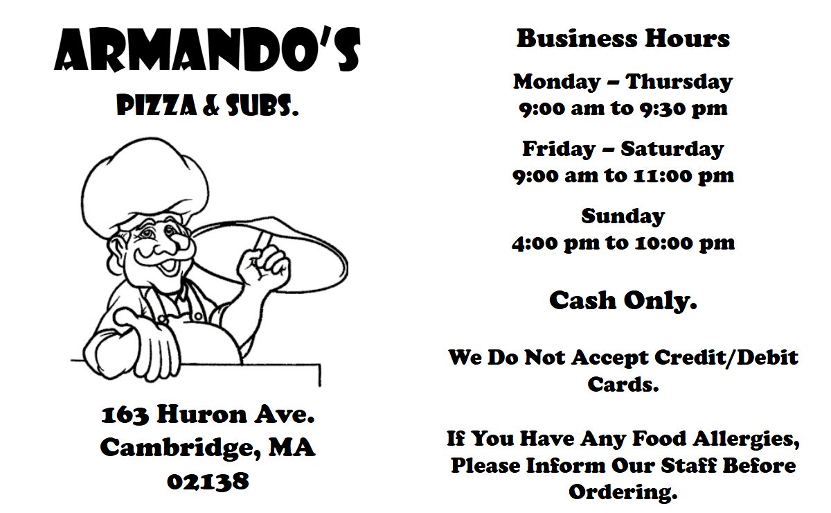 Armando's Pizza & Subs Menu